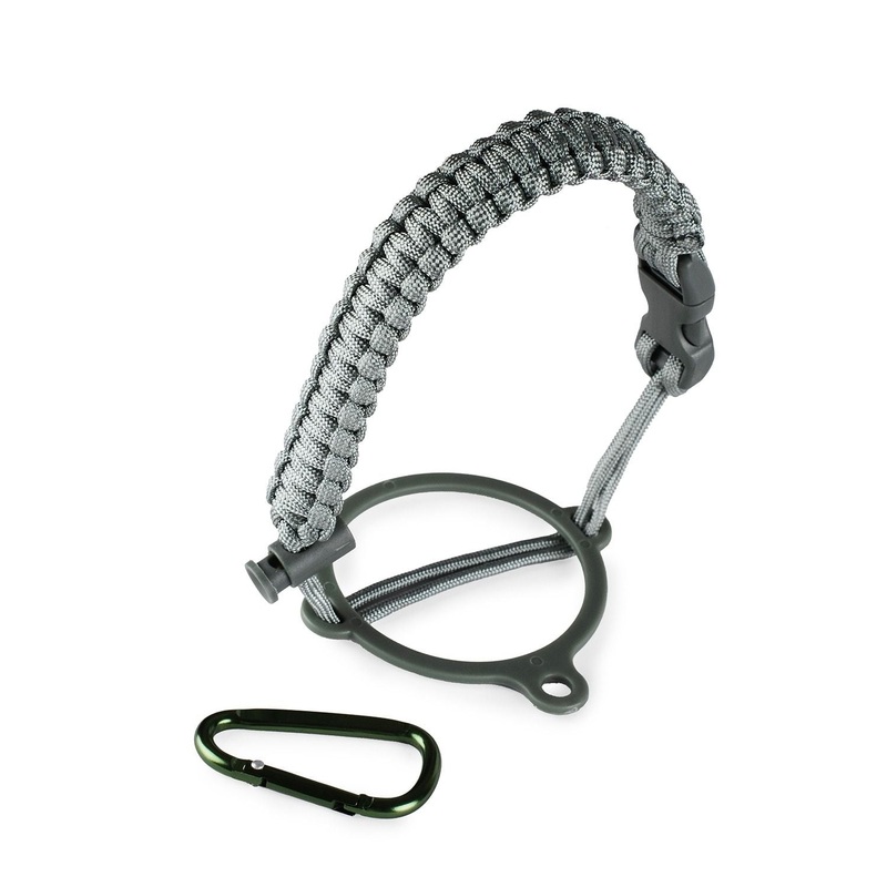 Crossing Paracord Bottle Carrier Strap with Carabiner – Grey