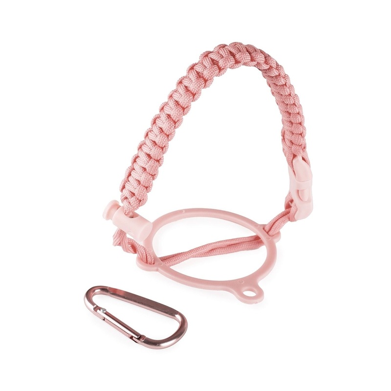 Crossing Paracord Bottle Carrier Strap with Carabiner – Light Pink