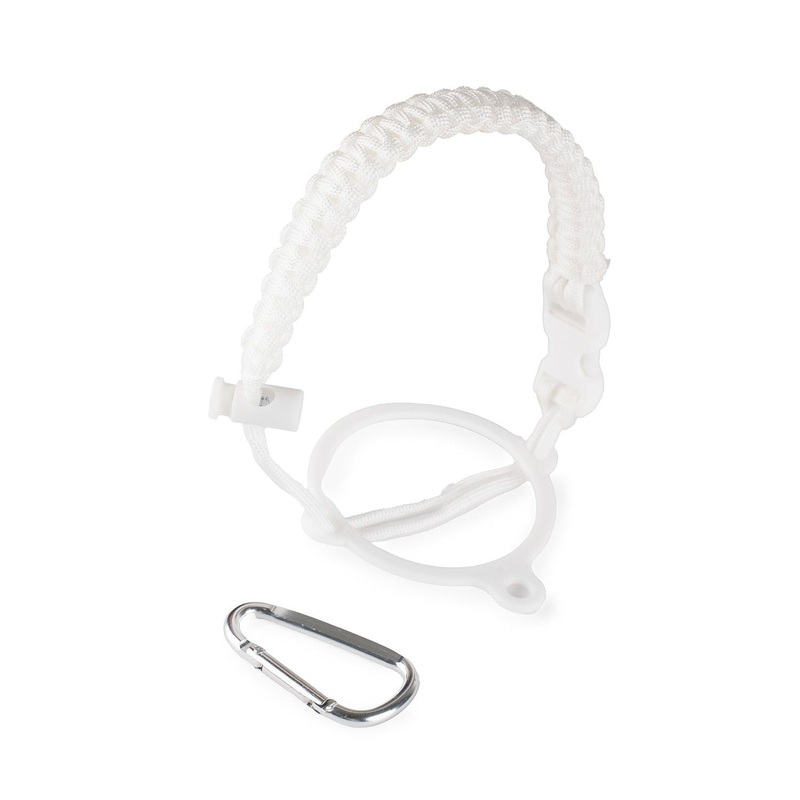 Crossing Paracord Bottle Carrier Strap with Carabiner – White
