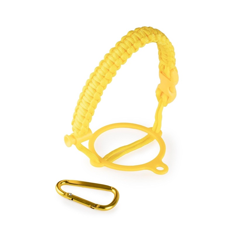Crossing Paracord Bottle Carrier Strap with Carabiner – Yellow
