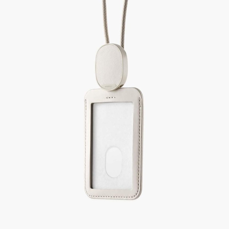 Orbitkey Leather ID Card Holder With Lanyard (Stone)