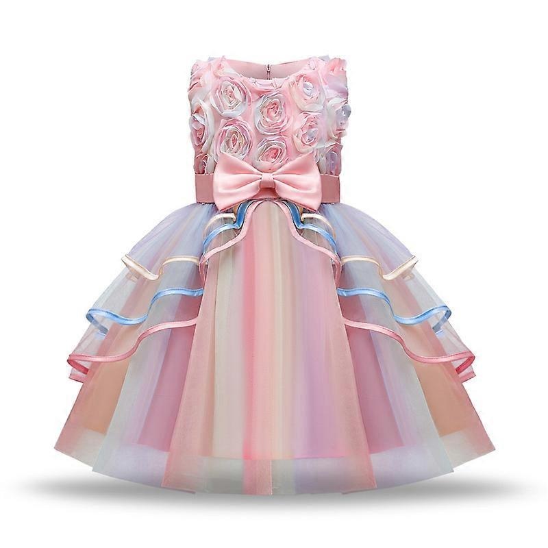 Girl Flower Dress Kids Ruffles Lace Party Wedding Dresses Flower Mesh Tutu Dress | Fruugo SG