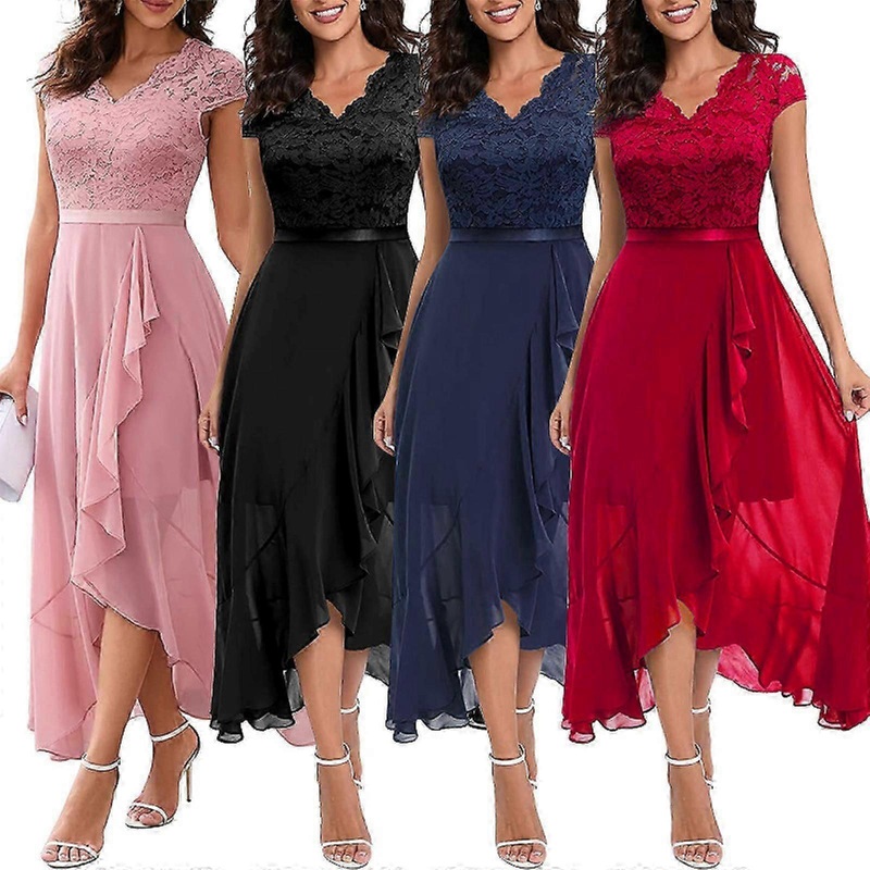 Elegant Evening Dresses for Wedding, Lace Dress, Bridesmaid Dress, Dip Hem Party Dress, Prom Dress, Long Ball Dress, Beach Dress | Fruugo SG