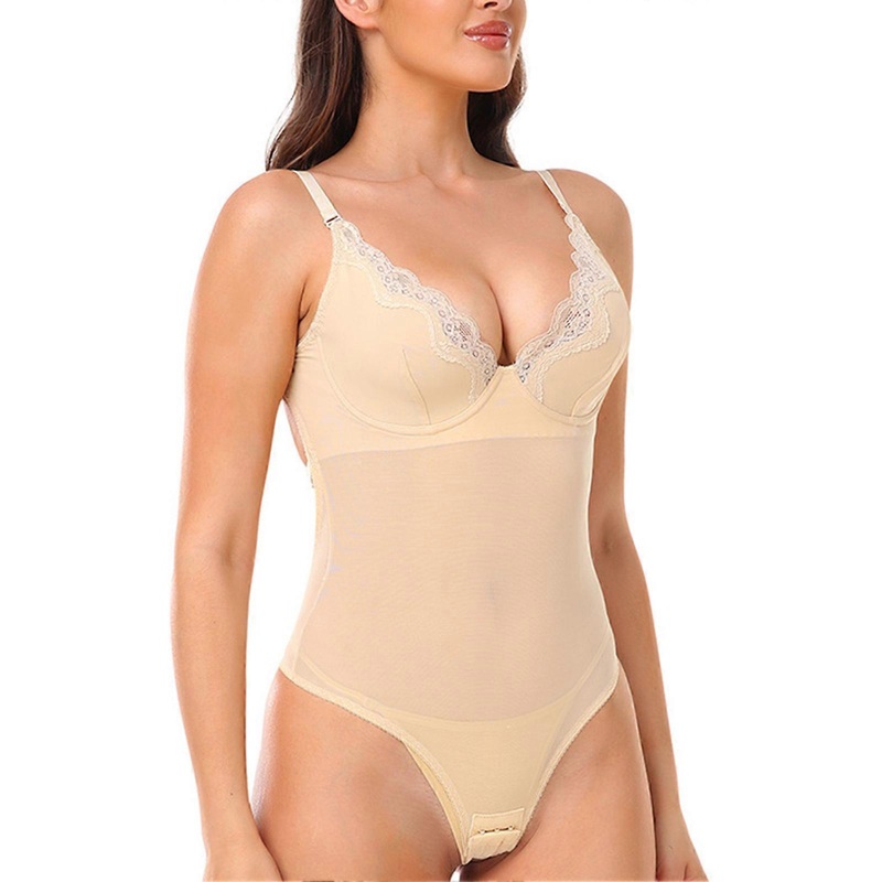 Evening Gown Shapewear Lace Deep V Neck Backless Breathable Women Tummy Control Shapewear for Party Skin Color L | Fruugo SG