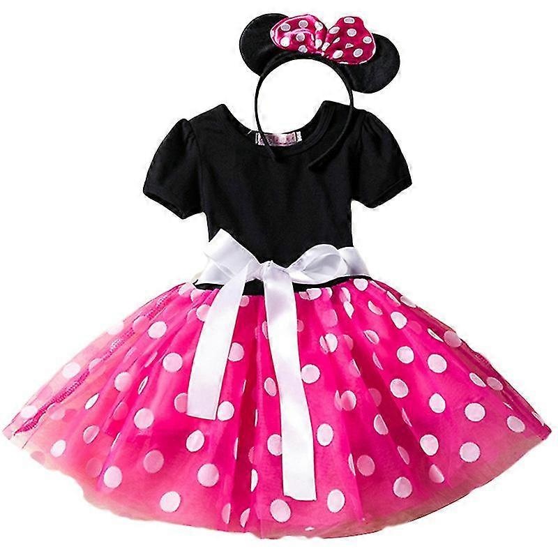 Girls Minnie Mouse Birthday Party Outfit Polka Dot Tutu Dress And Hairband Set For 6m-6y Baby Kids | Fruugo SG