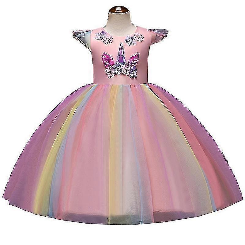 hmwy-kids girl unicorn princess dress tutu tulle party wedding ball dresses | Fruugo SG