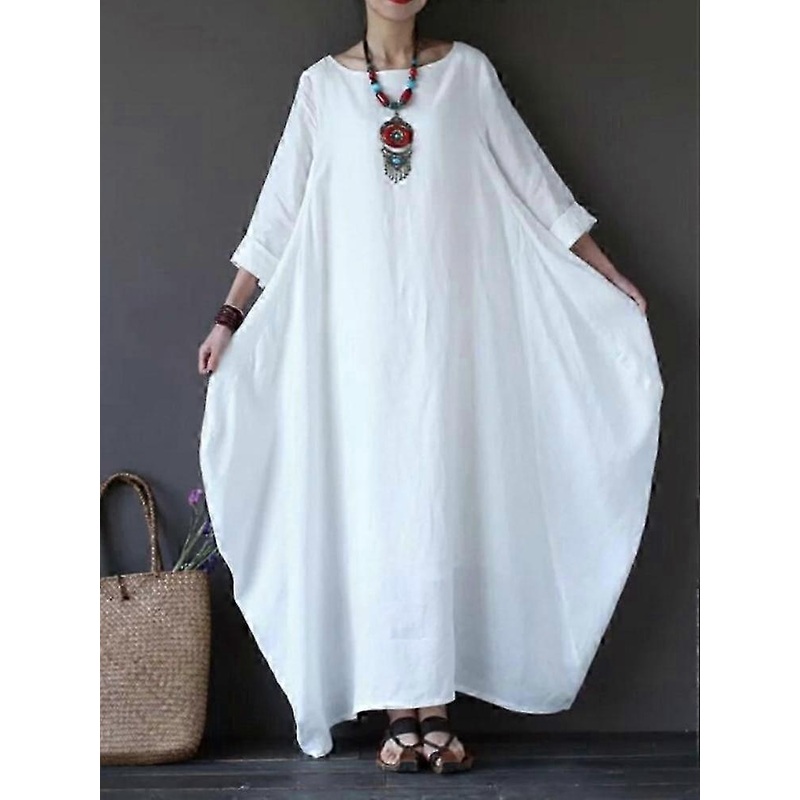 New Loose Oversize Cotton And Linen Dress Woman Dress Dresses For Women Summer Dresses Woman 2023 Robe Elegant Dresses For Women | Fruugo SG