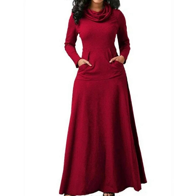 Women Evening Party  Long Sleeve Solid Long Dresses | Fruugo SG