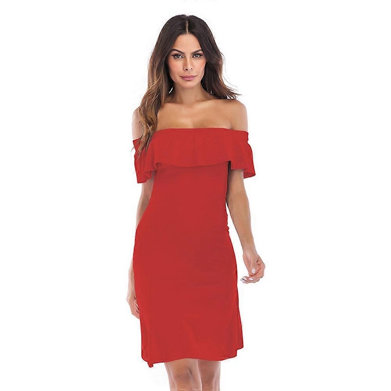 Women Off The Shoulder Ruffle Bodycon Club Party Mini Dressred | Fruugo SG
