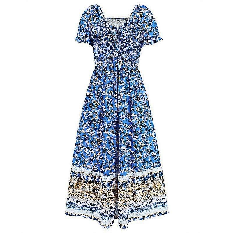 Women’s Summer Maxi Dress Casual Floral Cap Sleeves Boho High Low Flowy Long Sun Dresses | Fruugo SG
