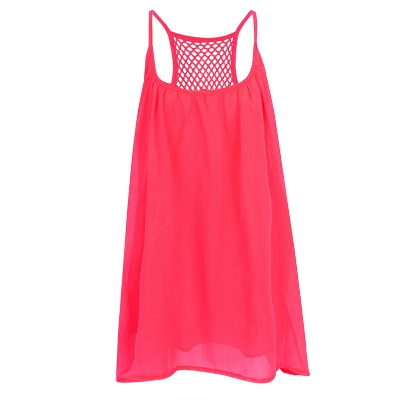 Womens Long Flowy Chiffon Dresses Sexy Sleeveless Summer Maxi Sundress  rose Red S | Fruugo SG