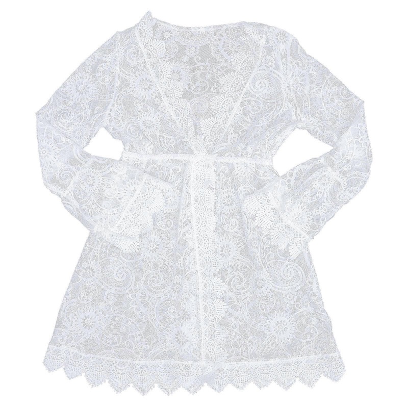 Beautiful V-Neck Lace Dress for Women Long Sleeve KTV Casual Wear Design White 1Pcs | Fruugo SG