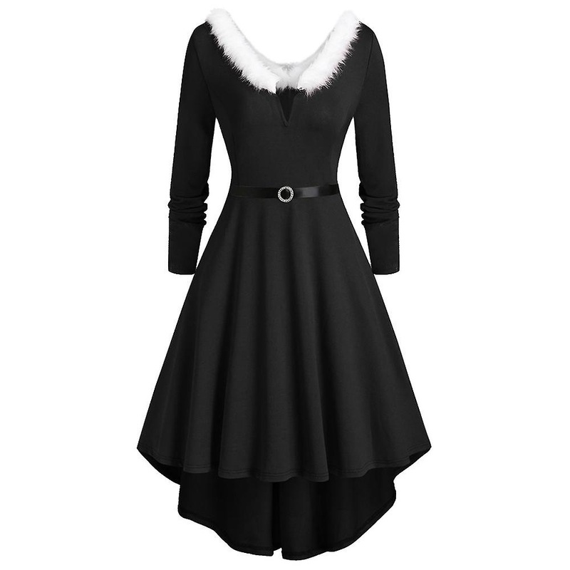 Christmas Women Ladies Santa Claus Costume Midi Skater Dress Party Xmas Fancy Dress | Fruugo SG