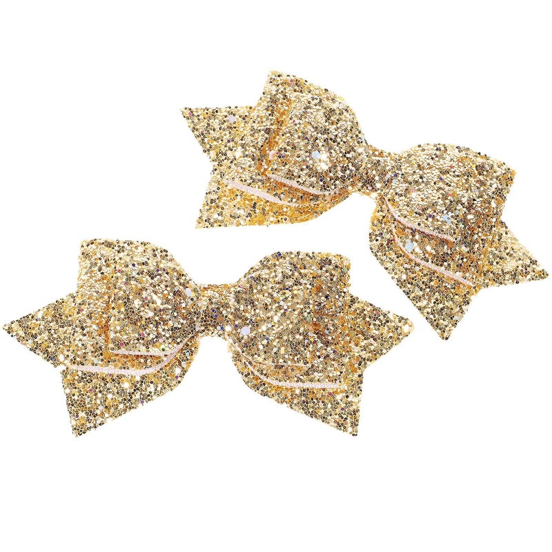 Decorative Hair Clips Golden Sequin Bow Shaped Hair Barrettes For Girls Honeymoon Date 2Pcs | Fruugo SG