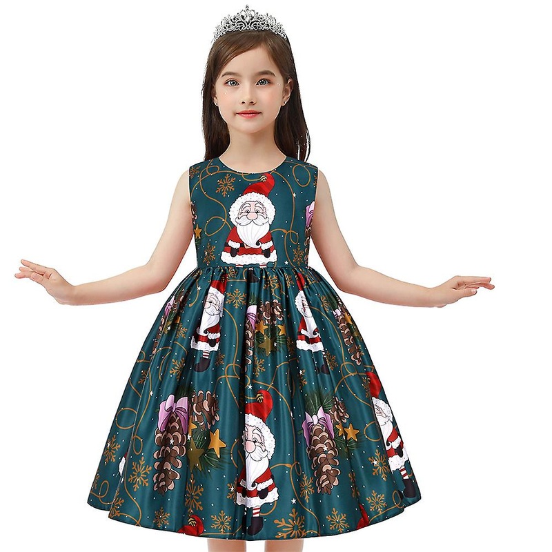 Kids Girls Princess Christmas Santa Skater Dress Xmas Party Ball Gown | Fruugo SG