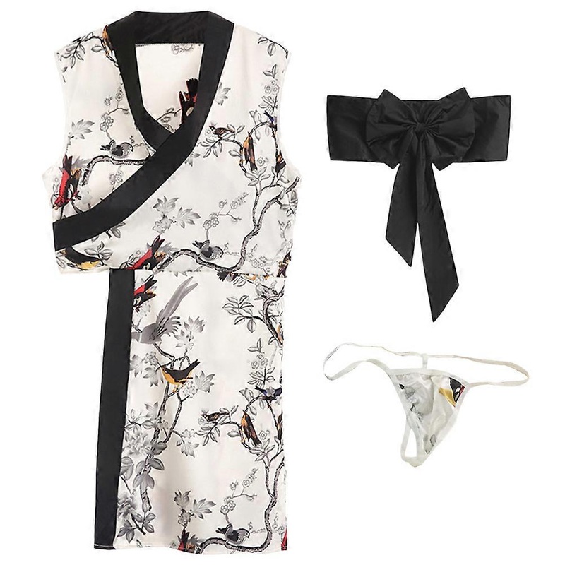 Women Night Sleepwear Kimono Dress L Size Ultra-Short Satin 1Set | Fruugo SG