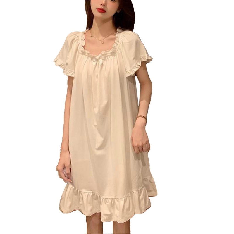 Women Nightdress Milk Fiber Pure Color Loose Comfortable Cute Night Dress for Home | Fruugo SG