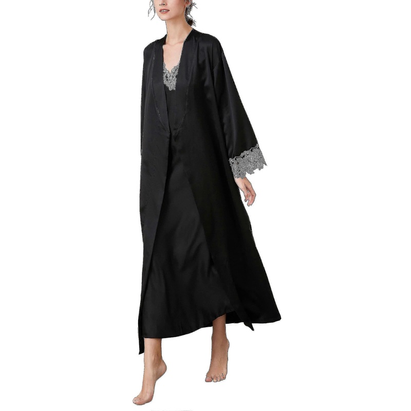 2 Piece Women Satin Nightgowns And Robe Set Sexy Silk Slip Dress Ch | Fruugo SG