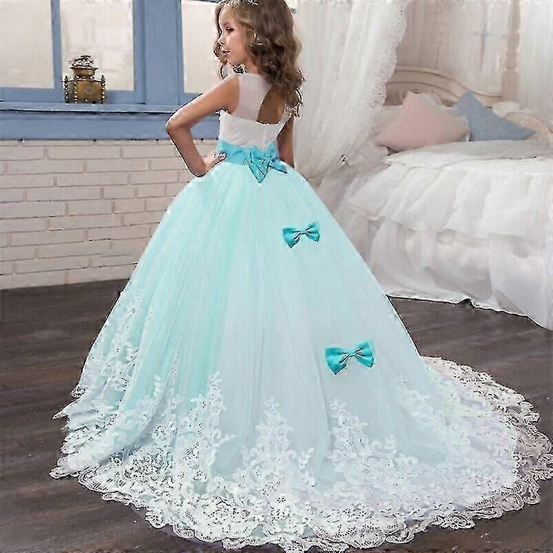 Girls lace dress elegant princess long gown kids dresses for girls flower wedding party evening dress children prom tutu costume gift | Fruugo SG