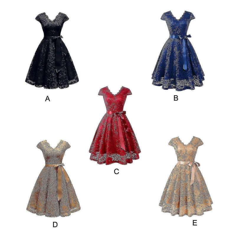 New Upgrade Lace Dresses Cape Short Sleeves Prom Dresses Graduation Dresses Cocktail Dresses-Yvan | Fruugo SG