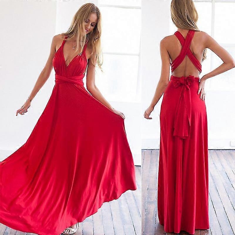 Sexy Women Multiway Wrap Convertible Boho Maxi Club Red Dress Bandage Long Dress Party Bridesmaids Infinity Robe Longue Femme | Fruugo SG