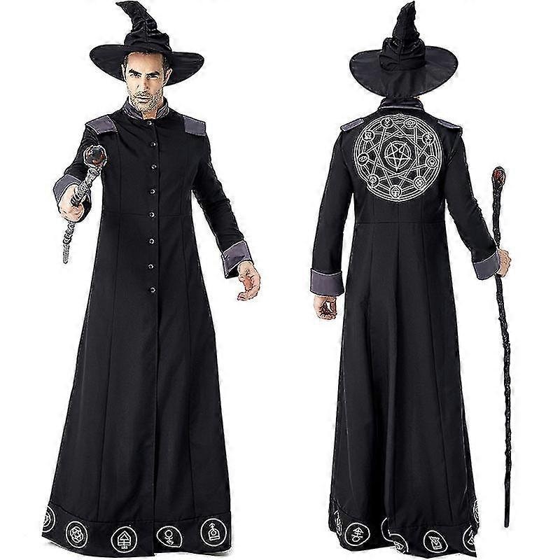 Umorden Adult Magic Wizard Sorcerer Warlock Costume Magician Cosplay For Men Halloween Purim Party Costumes Fancy Dress | Fruugo SG