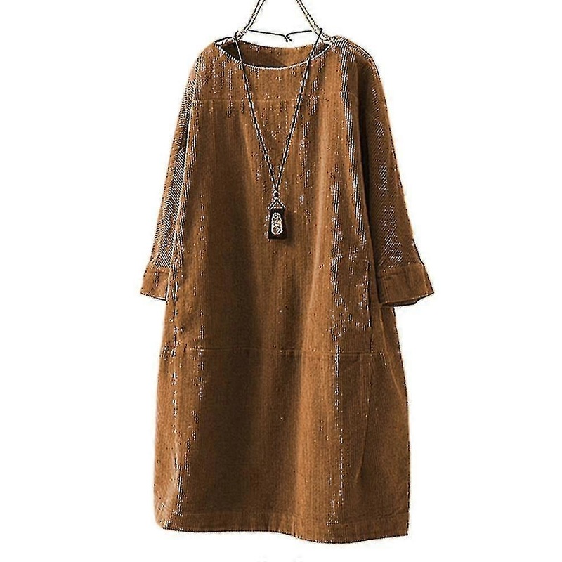 Women’s Corduroy Short Dress Long Sleeve Split-joint Mini Dresses-Yvan | Fruugo SG