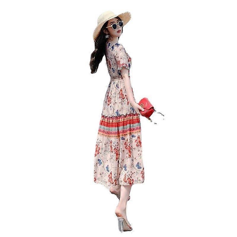 Women’s Remi Dress, Egret, Tan, Floral Midi Pink | Fruugo SG