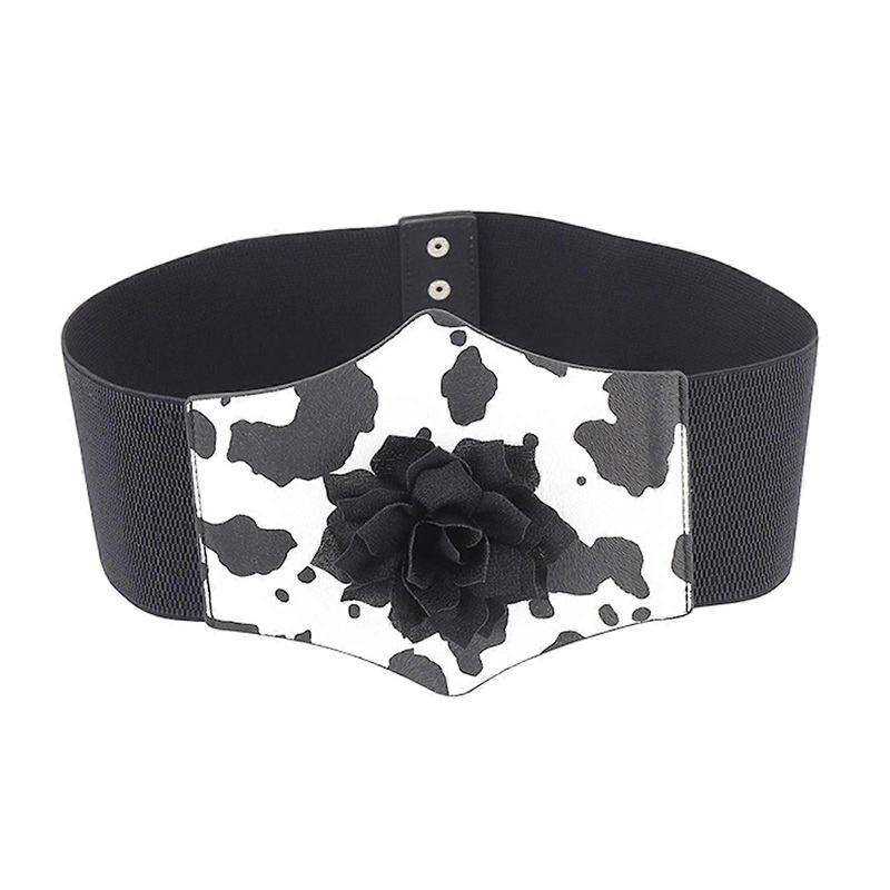 Women Stretchable Waist Belt Elegant Snap Buckle Corset Universal Elastic Rope Decorative Women Corset with 3D Flower  dairy cow XXXL | Fruugo SG
