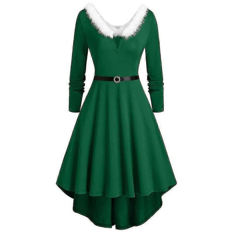 Christmas Women Santa Claus Costume Midi Skater Dress Xmas Fancy Dress | Fruugo SG