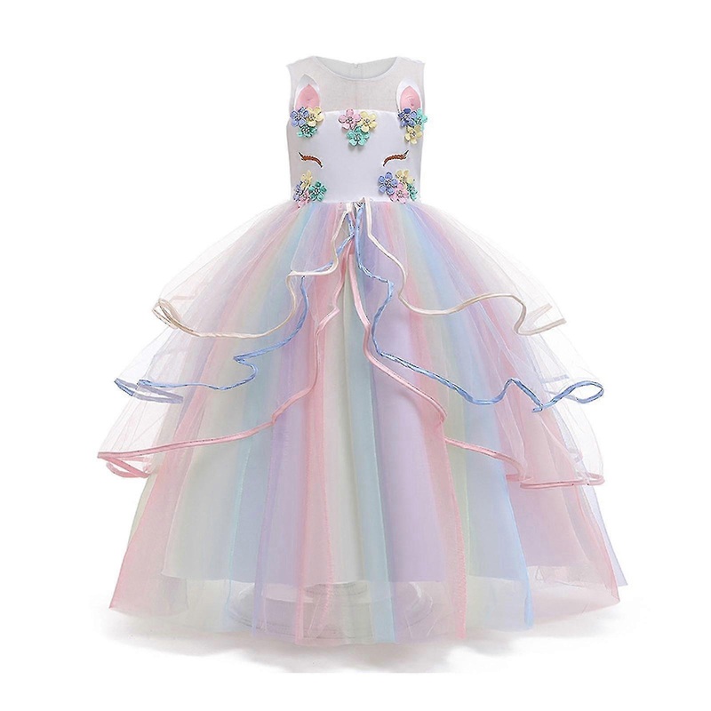 Girl Dress, Rainbow Ball Gown Exquisite Dressparty Performance Dress | Fruugo SG