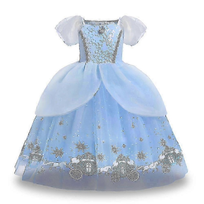 Kids Girls Princess Puff Sleeve Dress Fancy Party Cinderella Tulle Tutu Dress-Good | Fruugo SG