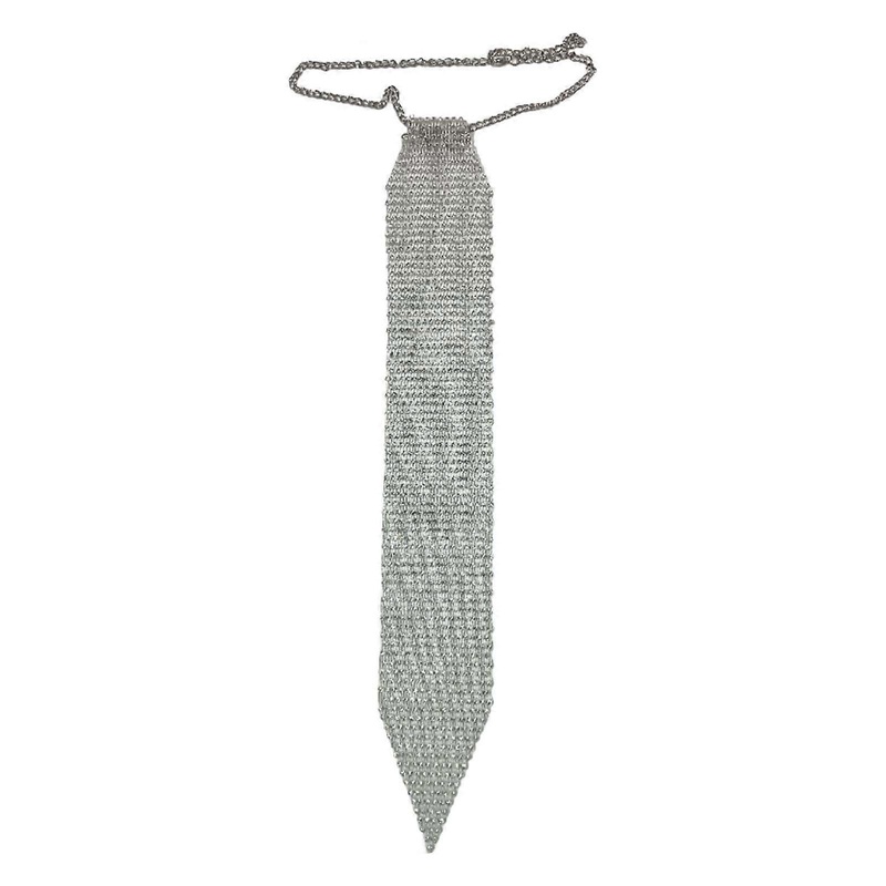 Sparkling Neck Tie Shiny Rhinestones Flat Mesh Style Metal Neck Straps Bling Necktie Christmas Gift Tie Parties Photography Props | Fruugo SG
