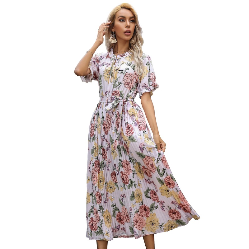 Women’s Dress Printed Light And Familiar Style Long Dress Ruffle Design Sensual Dress | Fruugo SG