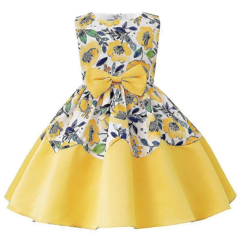 2-10 Years Girls Flower Bridesmaid Dress Kids Wedding Party Bow Princess Dresses | Fruugo SG