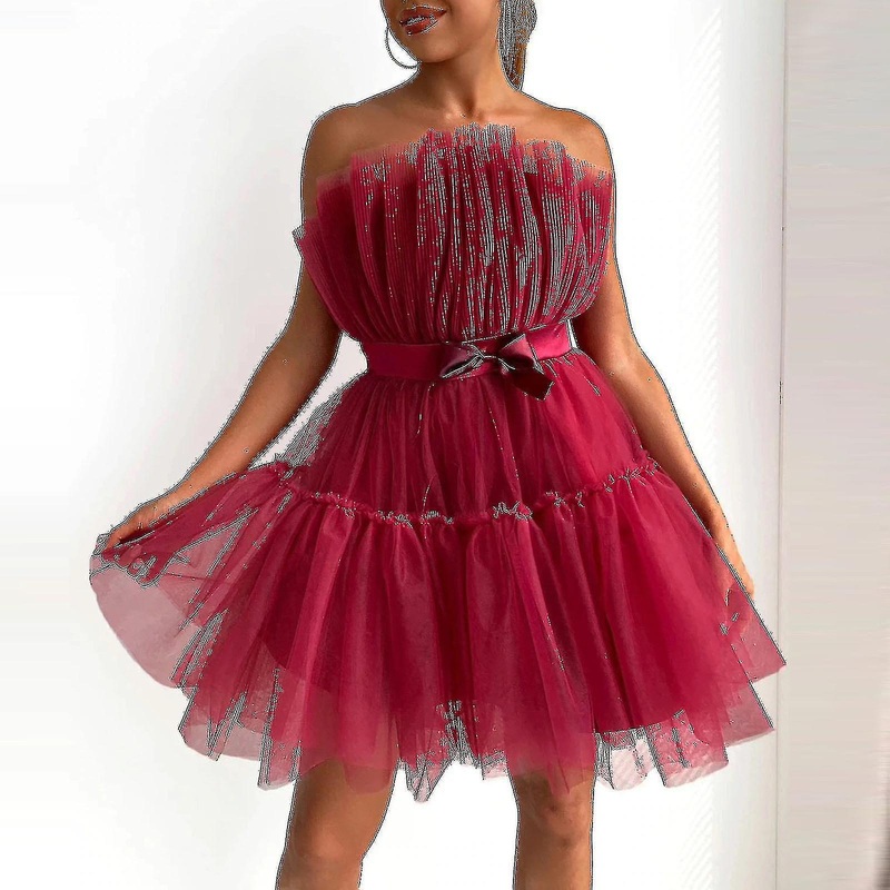 2023-women Tulle Sleeveless Short Mesh Steapless | Fruugo SG