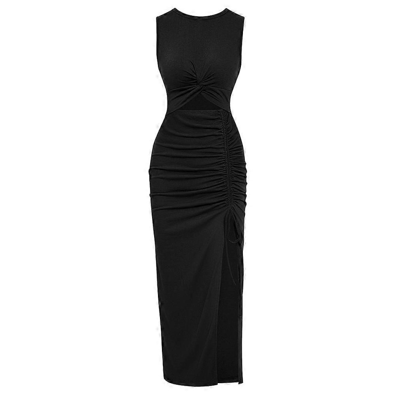 Sweater Dress for Women Cut Out Crew Neck Sleeveless Stretchy Party Bodycon Tank Midi Dress | Fruugo SG