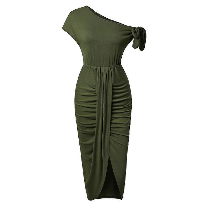 Women One Shoulder Long Formal Prom Dress Sleeveless Ruffle Bodycon Cocktail Evening Wedding Slit Mermaid Maxi Dress | Fruugo SG