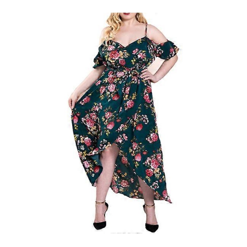 Women’s High Waist Floral Off Shoulder Slit Maxi Dress | Fruugo SG
