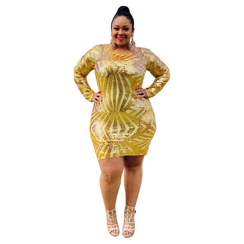 Women’s Round Neck Mesh Sheer Long Sleeve Sexy Mini Short Dress,Bodycon Sequin Summer Cocktail Party Dress Pencil Dress  Yellow XL | Fruugo SG