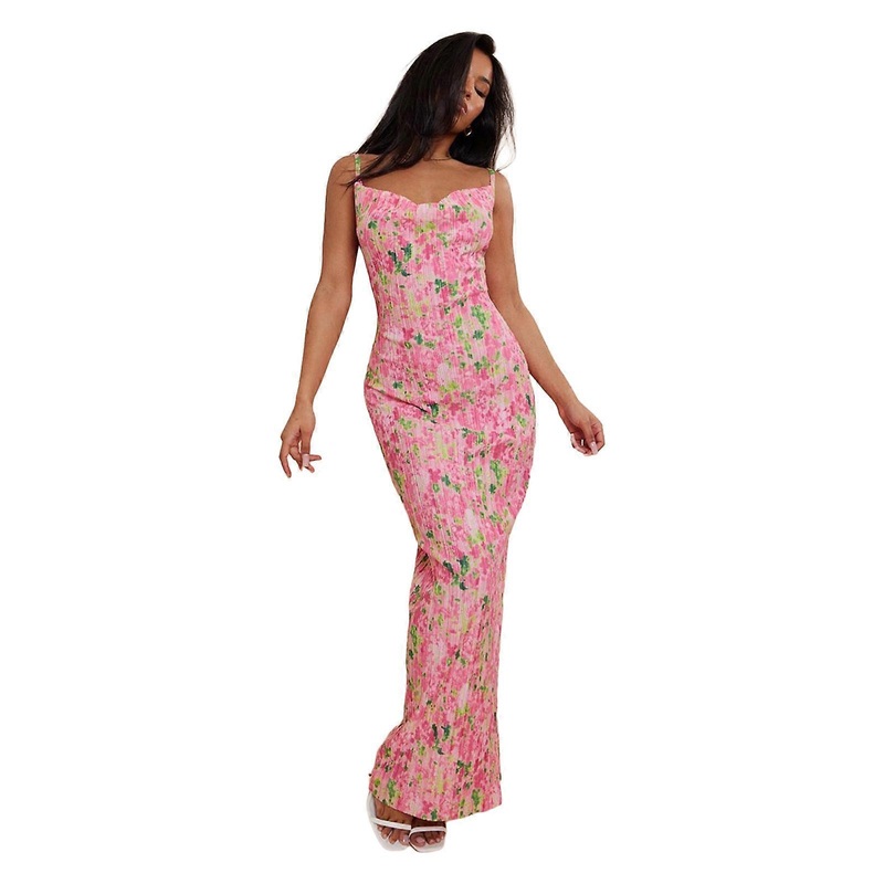 Womens Summer Casual Long Dresses Sexy Skinny Sleeveless Blackless Bodycon Party Maxi Dress Y2K Clothes  Pink S | Fruugo SG