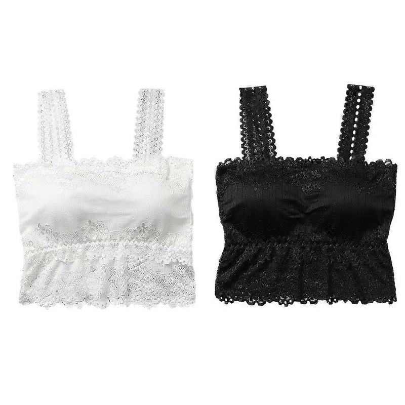 Lace Camisoles For Women Padded Tube Top Breathable Comfortable Black Summer Wear 2Pcs | Fruugo SG