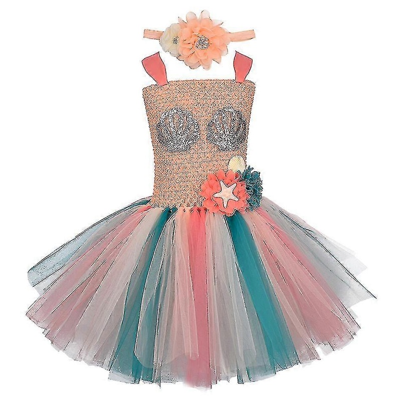 Little Mermaid Tutu Dress For Baby Girl Birthday Party Costume 2021 New Off Shoulder Colorful Ball Gown | Fruugo SG