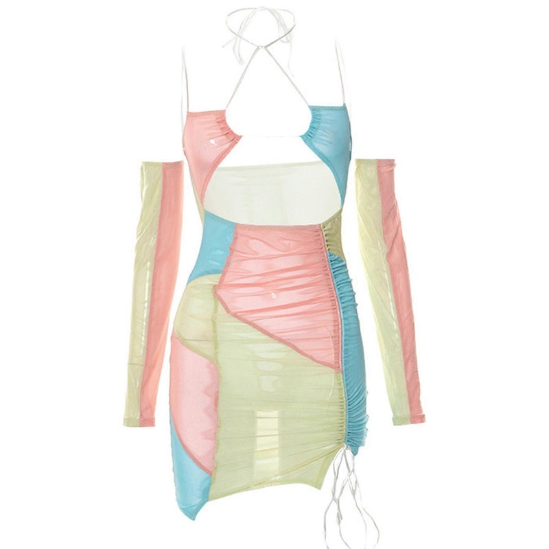 Sweet Summer Dress Women Lady Elegant Halter Mini Wrap Party Dress Casual Beach Short Dress  Pink S | Fruugo SG