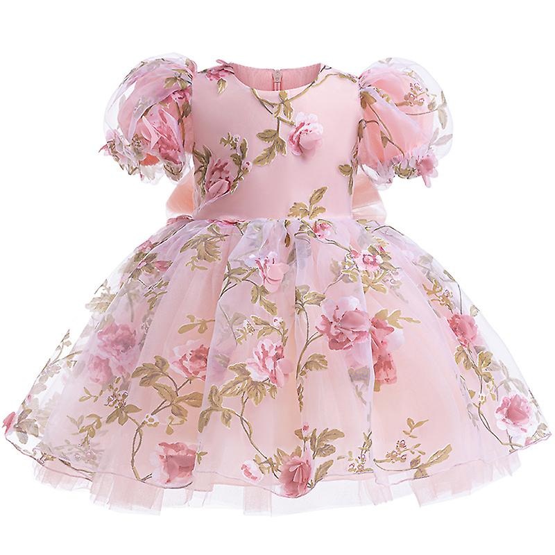 Toddler Girl Flower Gril Princess Dresses Tulle Puff Sleeve Birthday Party Dress | Fruugo SG
