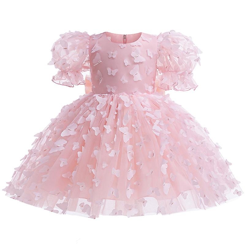 Toddler Girl Princess Dresses Butterfly Tulle Puff Sleeve Birthday Party Dress | Fruugo SG