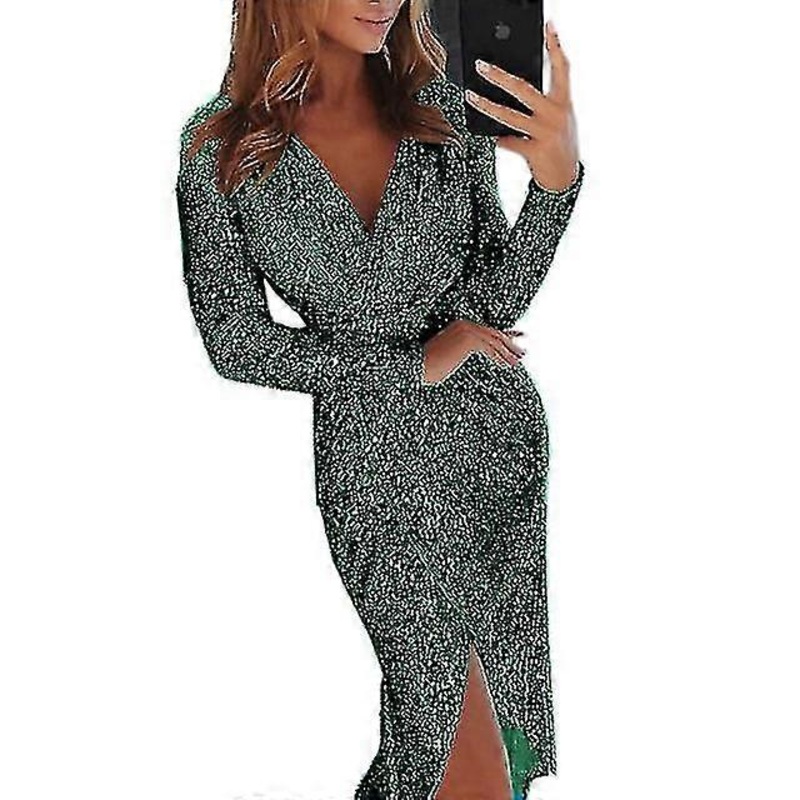 Women’s Party Dress Sequin V Neck Sheath Midi Dress Wedding Guest Costume Fancy Dress | Fruugo SG