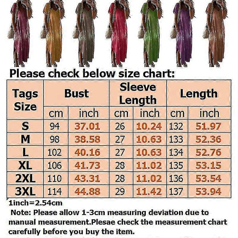 Women Short Sleeve Long Dress Casual Holiday Maxi Dresses V Neck Summer Beach Sundress | Fruugo SG