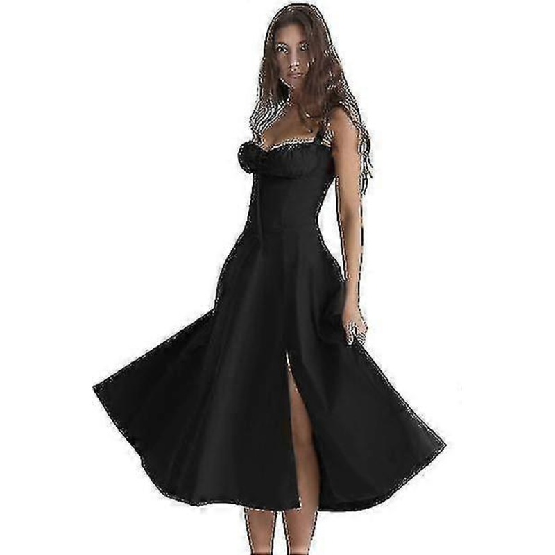Women Summer Halter Smocked Maxi Dress Slit Halter Dresses-new | Fruugo SG