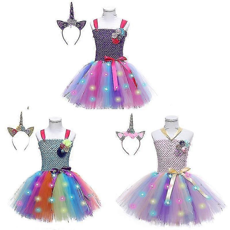 Children’s Dress Puffy Dress Unicorn Girls Princess Dress Festival Performance Glitter Dress | Fruugo SG